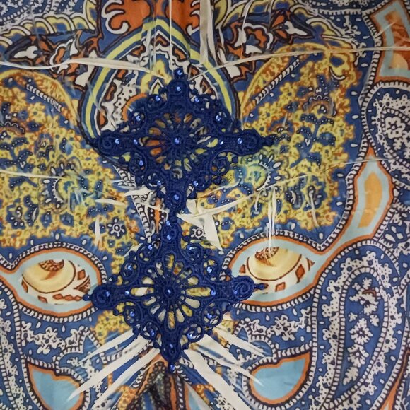 Apt 9 Y2K Sleeveless Multi Floral Empire Waist Maxi Dress Chest Embellishment, S - Picture 7 of 13